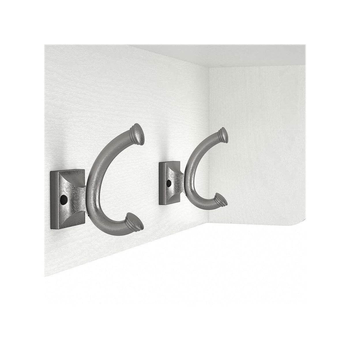 kathy ireland Home by Bush WDH340WAS-03 Wall Coat Rack, White Ash, Engineered Wood Bush Business Furniture