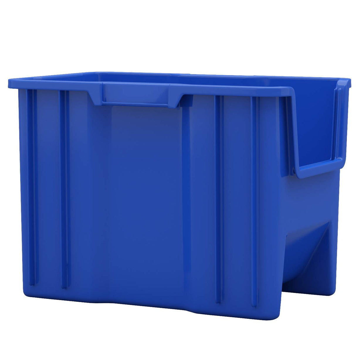 Akro-Mils 13014 Stak-N-Store Heavy Duty Stackable Open Front Plastic Storage Container Bin, (17-1/2-Inch x 11-Inch x 12-1/2-Inch), Blue, (4-Pack) Akro-Mils