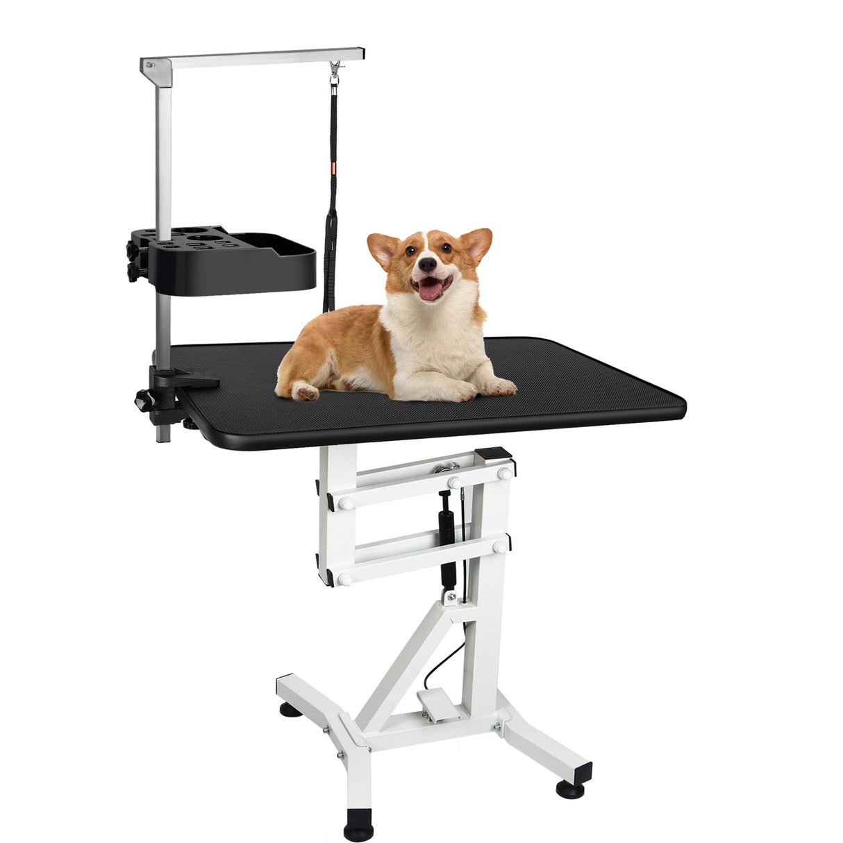 DiDiBirDi 31' Lift Dog Grooming Table, Rotating Desktop Grooming Table for Dogs,Pneumatic Lift Adjustable Small Pet Grooming Station, Anti-Skid Rubber Rotatable Desktop,Pet Grooming Table for Home DiDiBirDi