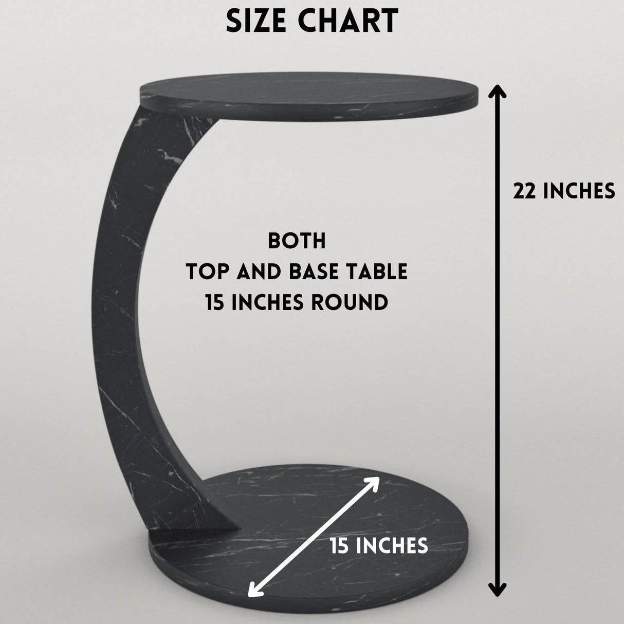 Furpinea C Shaped End Table for Couch Small Places, Space Saver Round Side Table for Sofa and Bedside with Wheels, Coffee and Eating Snack Time Tray for Living Room, Office (Natural) Furpinea