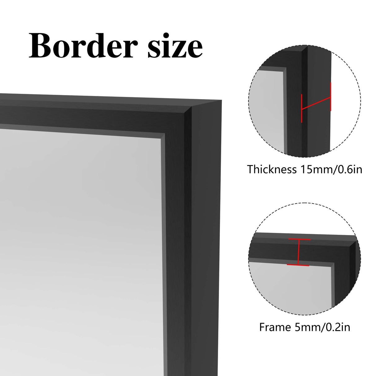 BEAUTME 55x30 Inch Bathroom Mirror,Large Rectangular Wall Mirror, Black Metal Framed Wall Mounted Mirror for Bathroom Bedroom Entryway Decor(Horizontal/Vertical) BEAUTME