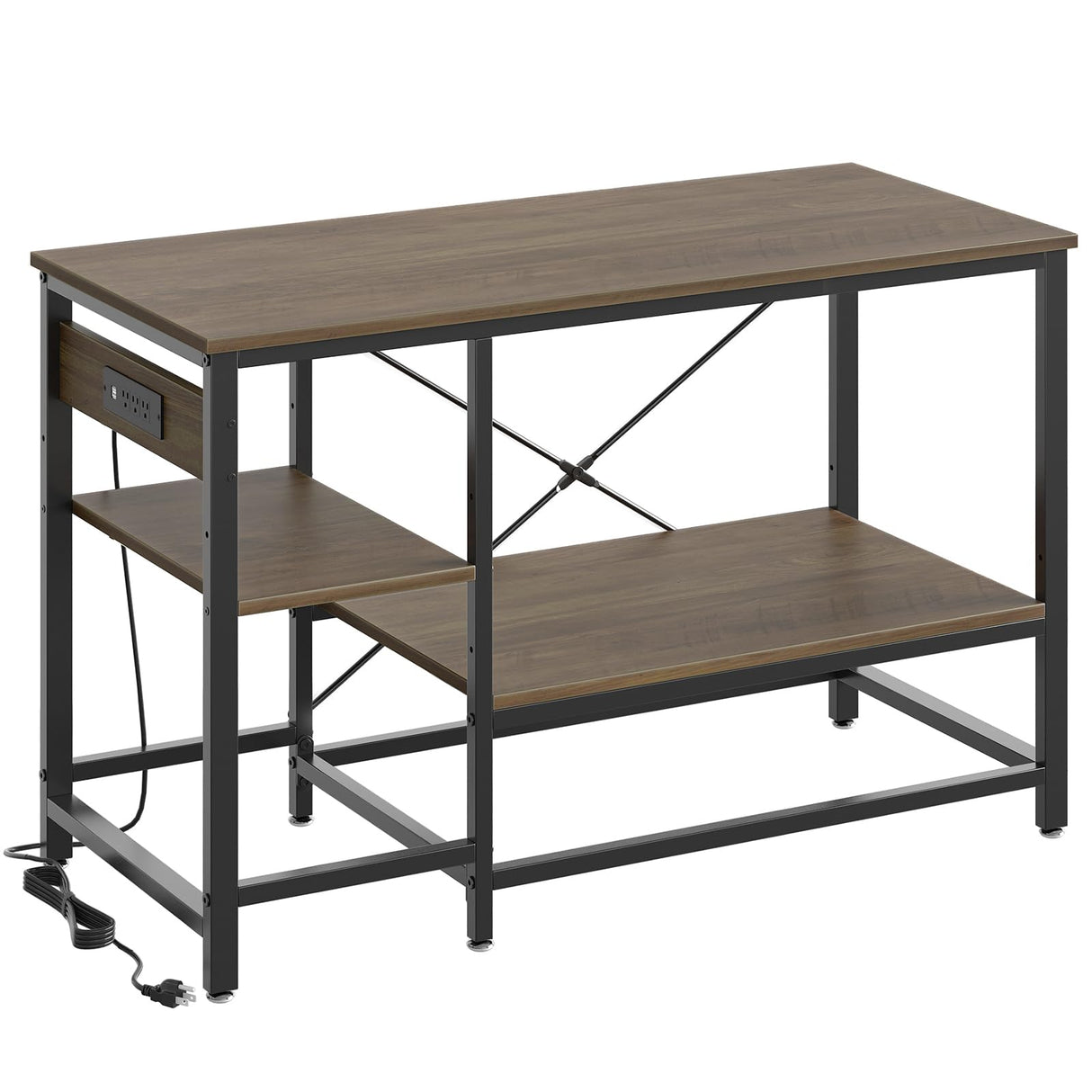 Becuddler 55 Gallon Fish Tank Stand with Charging Station, 49.2x13.8 Metal Aquarium Stand with 3-Tiers Adjustable Storage Shelves, 6-Legs Reptile Terrarium Stand, 700 LBs Becuddler