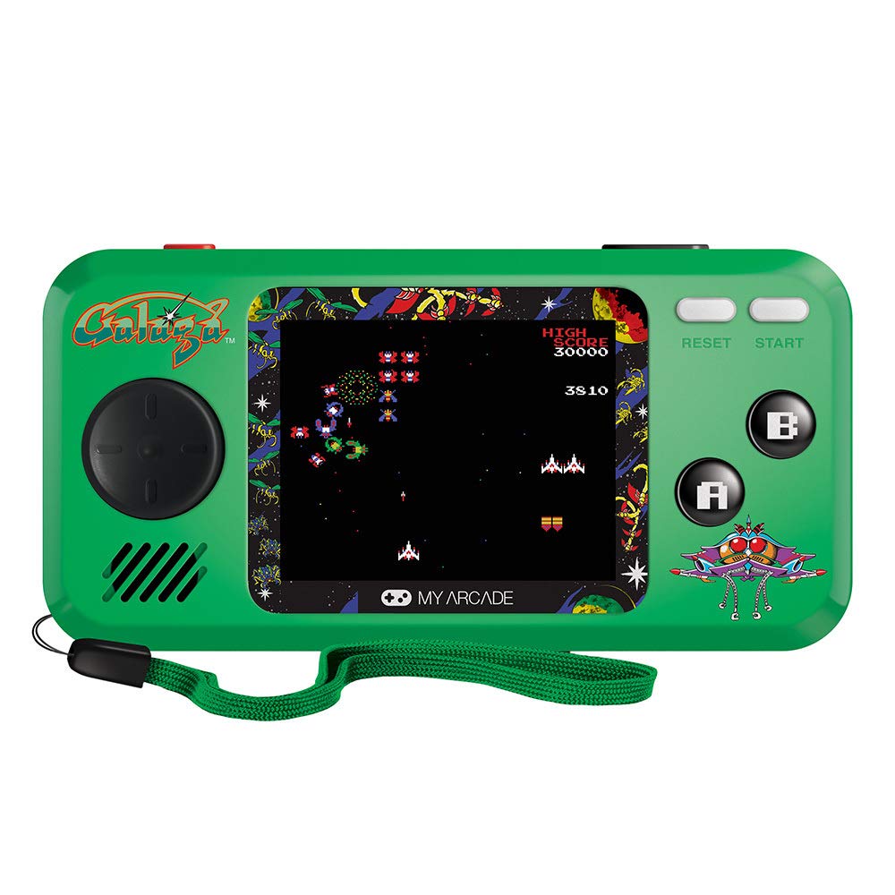 My Arcade Pocket Player Handheld Game Console: 3 Built In Games, Galaga, Galaxian, Xevious, Collectible, Full Color Display, Speaker, Volume Controls, Headphone Jack, Battery or Micro USB Powered My Arcade