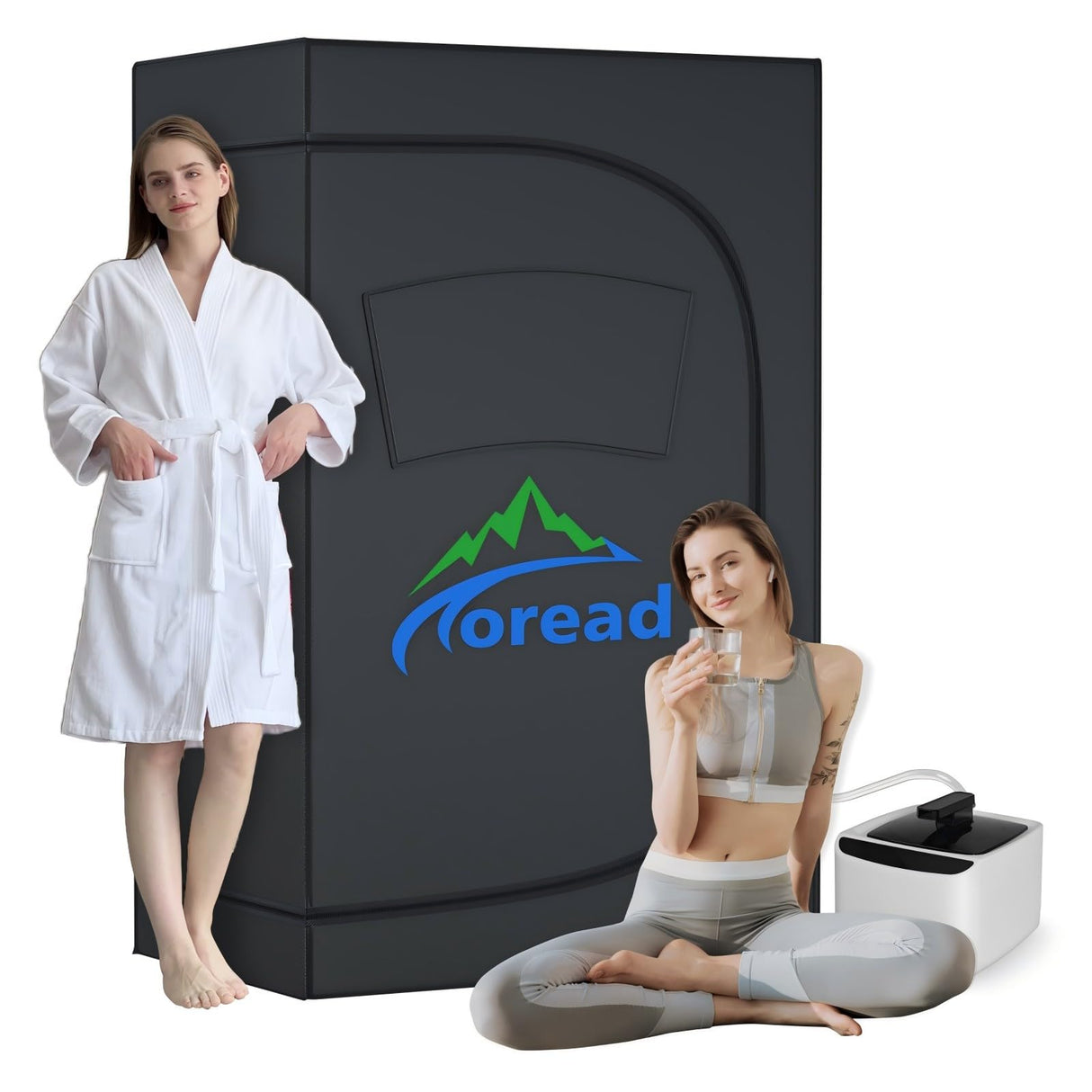 TOREAD 2-Person Full Body Portable Steam for Home, 1 or 2 Person Foldable Sauna, 600D Canvas, Indoor Sauna Tent for Relaxation with 4.1L 1000W Steam Generator(70.9" x47.2 x31.5 ) TOREAD