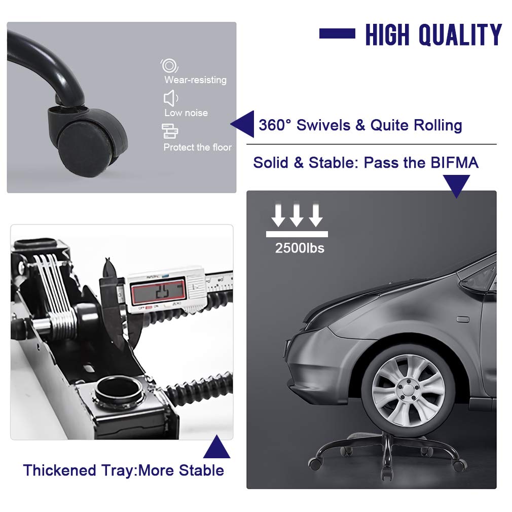 BestOffice High-Back Gaming Chair PC Office Chair Computer Racing Chair PU Desk Task Chair Ergonomic Executive Swivel Rolling Chair with Lumbar Support for Back Pain Women, Men,White BestOffice