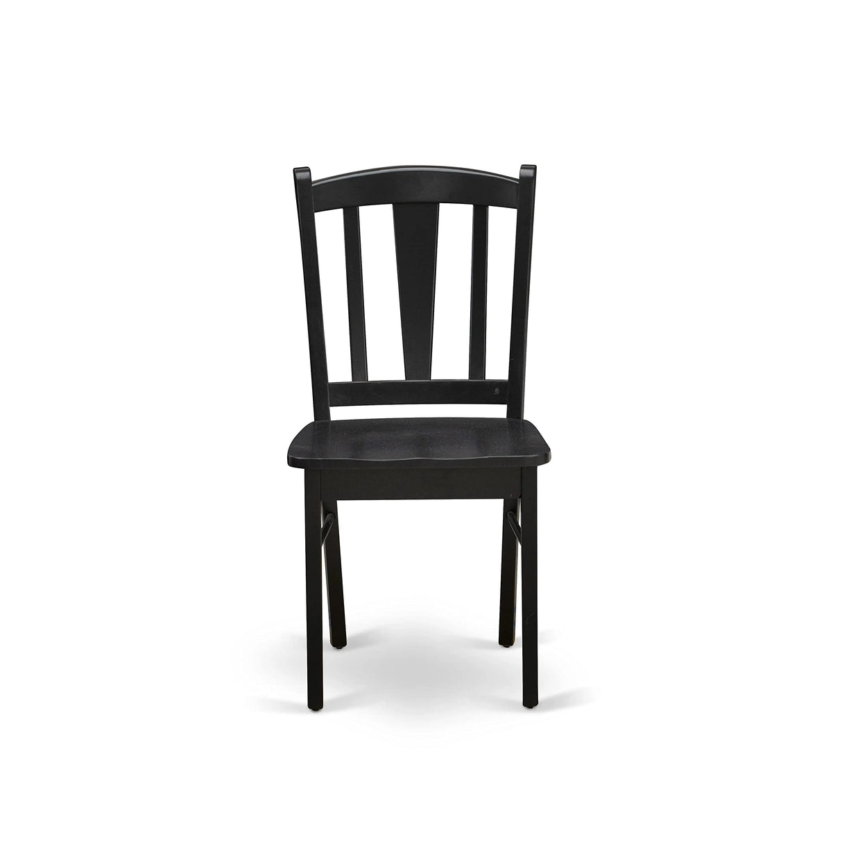 East West Furniture DLC-BLK-W Dublin Kitchen Dining Chairs - Slat Back Wood Seat Chairs, Set of 2, Black East West Furniture