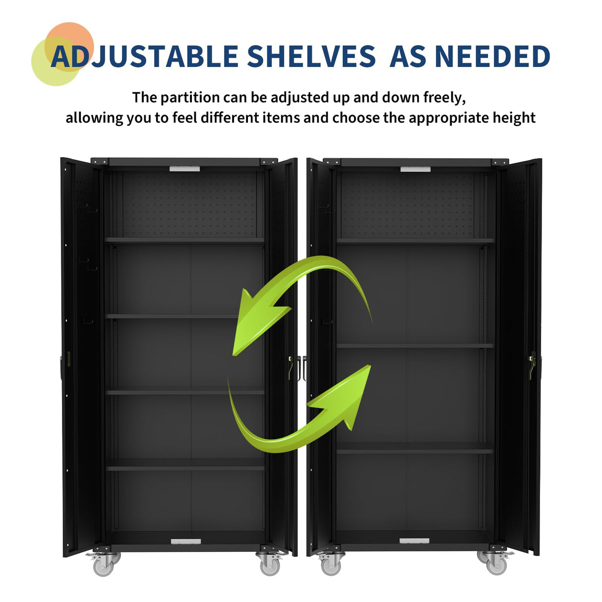 GarveeHome Storage Metal Cabinet 71" with Doors and 4 Shelves Adjustable Adjustable Feet and Lock Tall Storage Cabinet for Pantry Garage Craft Bedroom Office Shop GarveeHome