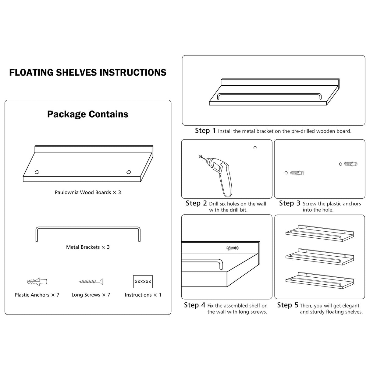 RYOFOBETTO Floating Shelves for Wall Decor, White and Grey Shelves for Bathroom, Living Room, Bedroom, Picture Frames, Plants, Kitchen (Set of 3) RYOFOBETTO