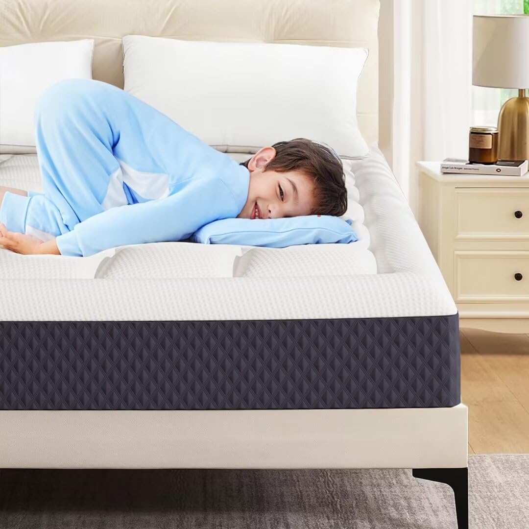 Topllen 6 Inch Twin Mattress for Kids Adults Loft Bed, Gel Memory Foam Mattress with Breathable Pillowtop for Cool Sleep and Pressure Relief,Fiberglass-Free,CertiPUR-US® Certified,Bed in a Box Topllen