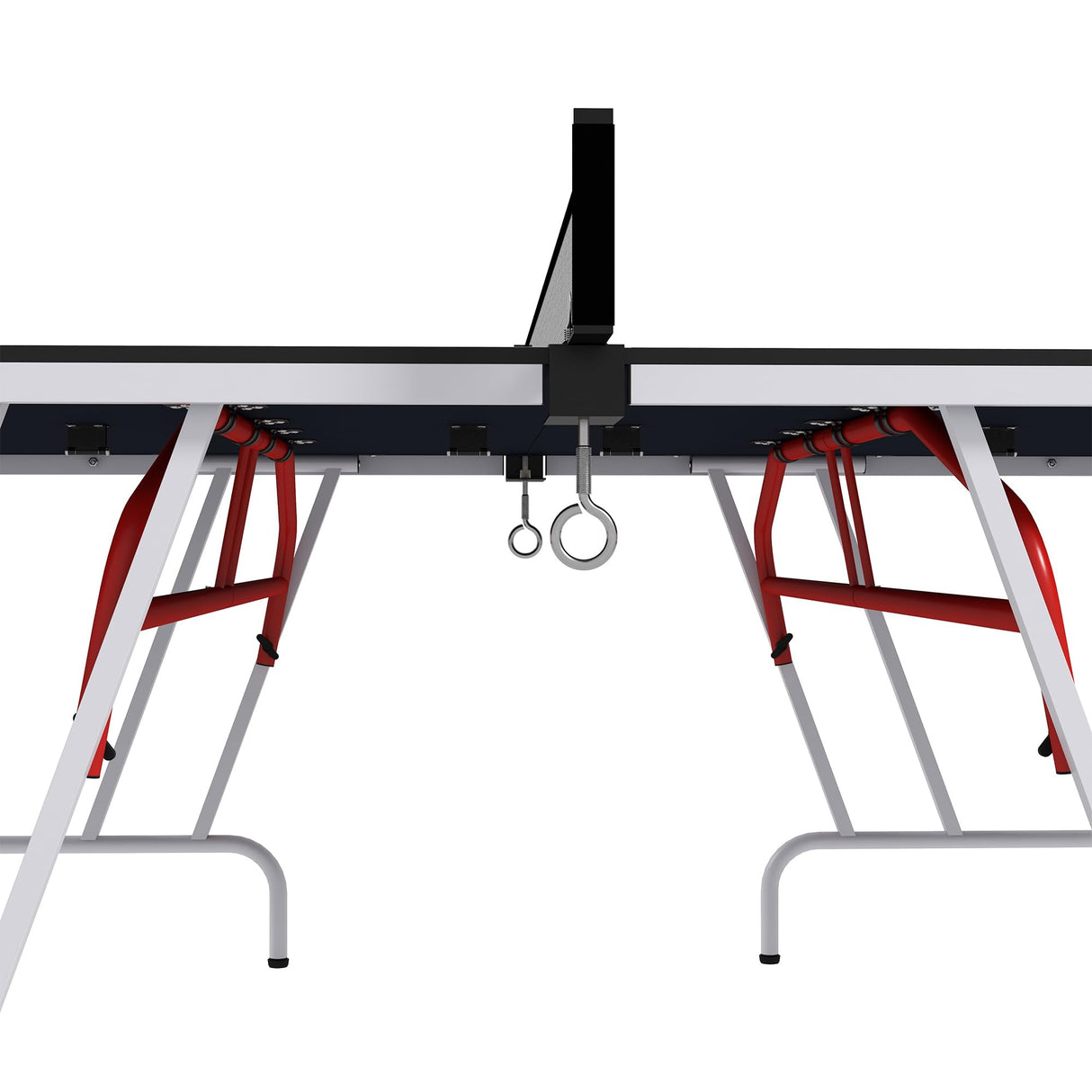 Soozier Full Size Ping Pong Table, Folds into Quarters, Portable Table Tennis Table with Net, Paddles, Balls, MDF, Charcoal Gray Soozier