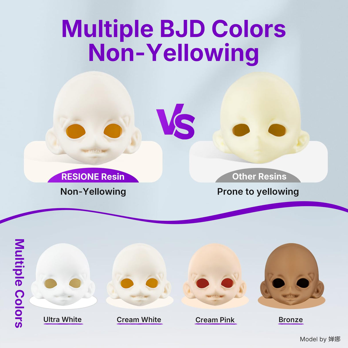 RESIONE Tough 3D Printer Resin, 3D Printing Liquid for BJD Dolls & Articulated Figures – Non-Yellowing, Wear Resistant, Drop-Resistant, ABS-Like UV Resin for LCD DLP MSLA Printers, Cream Pink, 1KG RI RESIONE