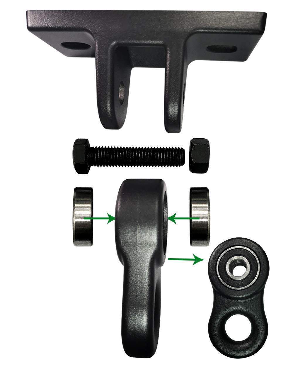 ABUSA Heavy Duty Black Swing Hangers Screws Bolts Included Over 5000 lb Capacity Playground Porch Yoga Seat Trapeze Wooden Sets Indoor Outdoor (4 Pack) ABUSA