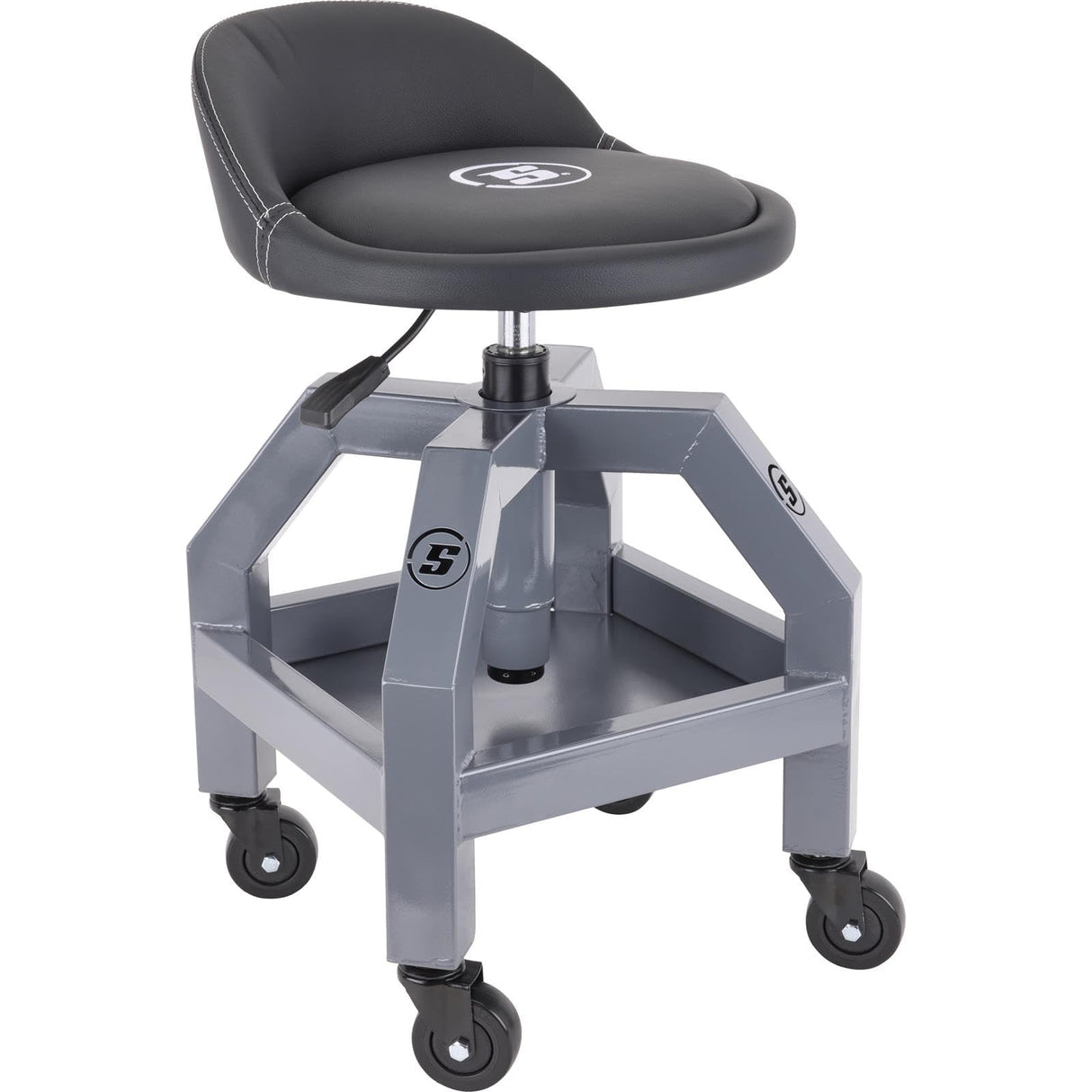 Heavy Duty Adjustable Height Rolling Shop Stool With Tool Tray Speedway Motors