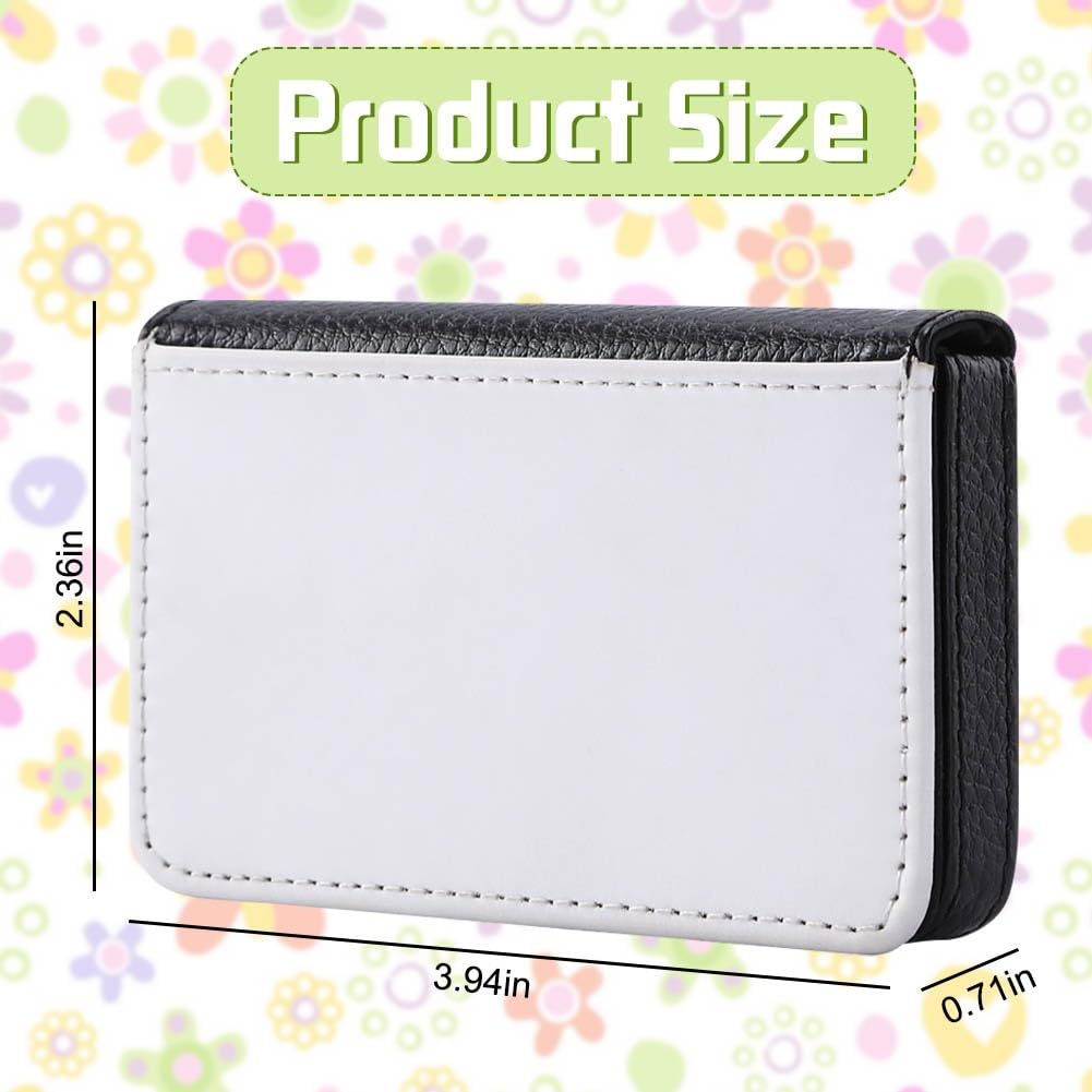 ZUYYON 3 Pcs Sublimation Blank Business Card Holder PU Leather Name Card Case Pocket Heat Transfer Blank Card Carrier Case Wallet with Magnetic Shut for Men Women ZUYYON