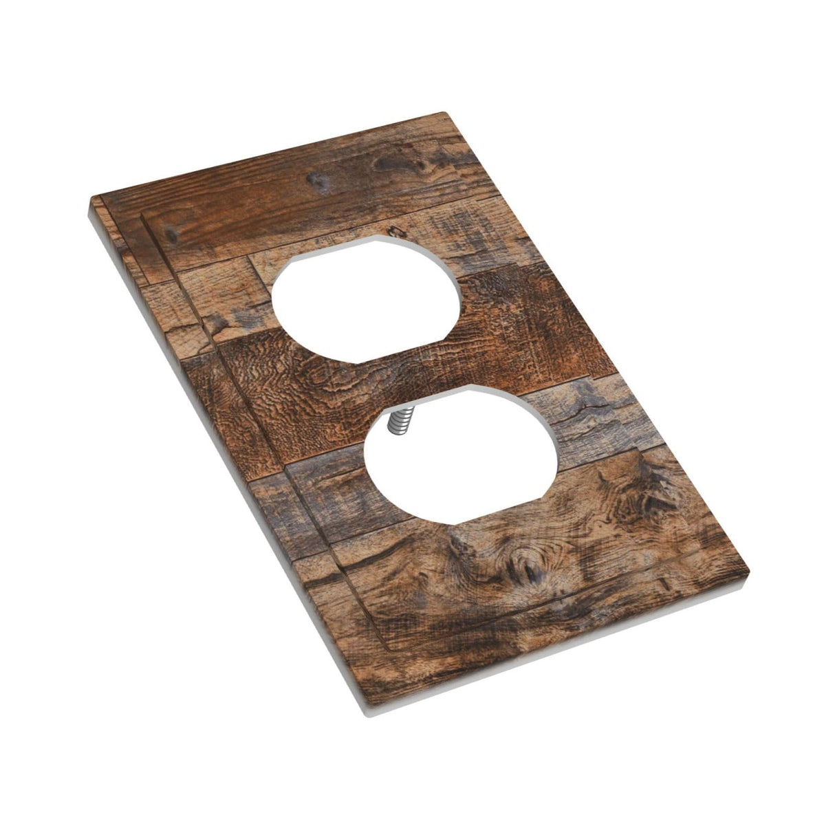 Brown Wood Outlet Cover 1 Gang Rustic Farmhouse Light Switch Cover Single Duplex Wall Plate Covers Switchplate Covers Electrical Faceplate For Country Bedroom Decor(2 PACK) Muzumu