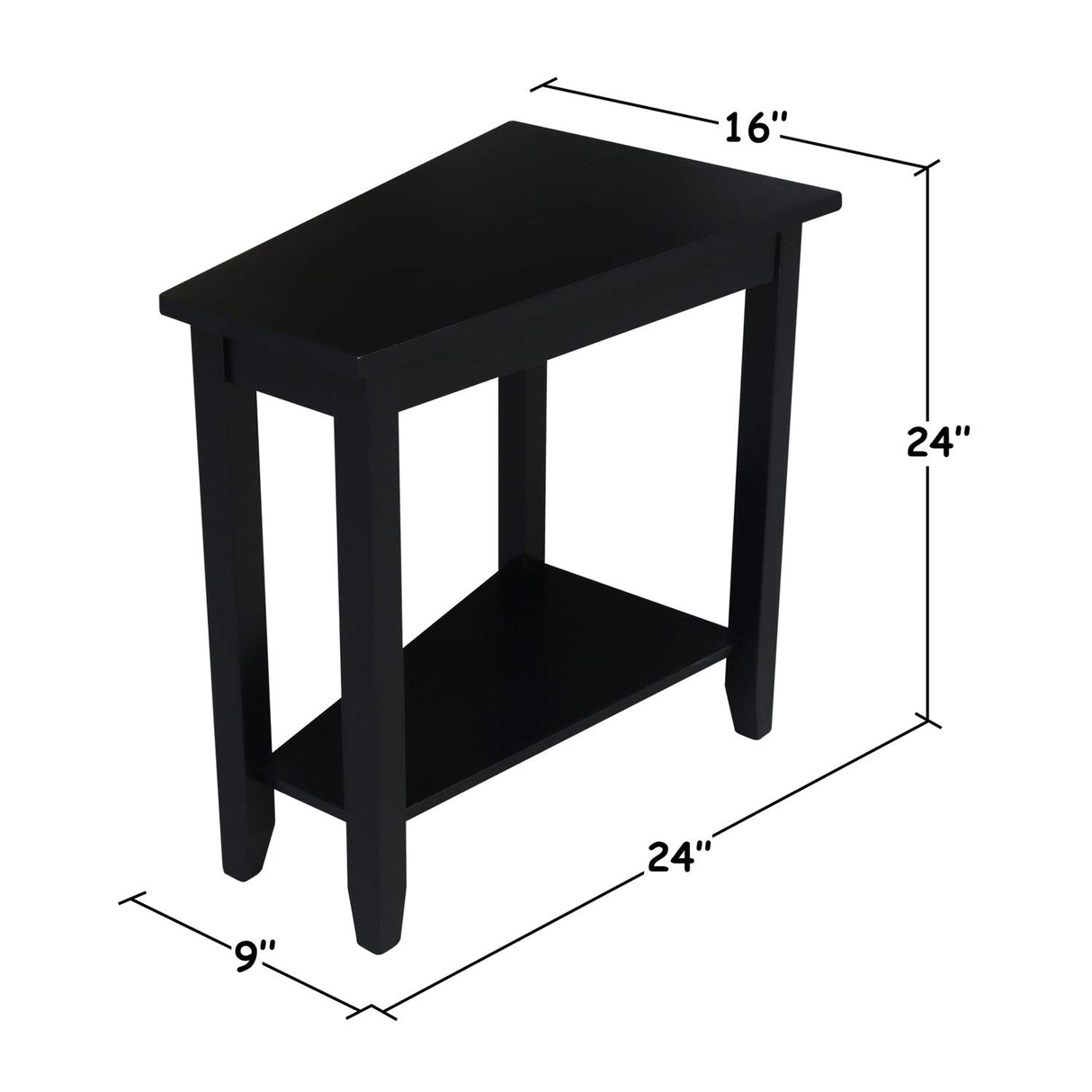IC International Concepts International Concepts Keystone Accent Table, Black IC International Concepts