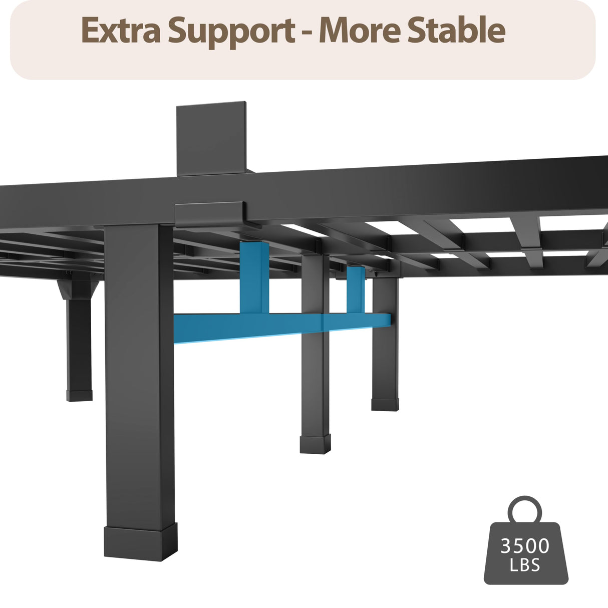 ROIL 14 Inch Twin Size Bed Frame with Mattress Slide Stopper - Single Black Basic Anti Squeak Steel Slats Metal Platform, Heavy Duty Noise Free Easy Assembly Bedframes, No Box Spring Needed ROIL