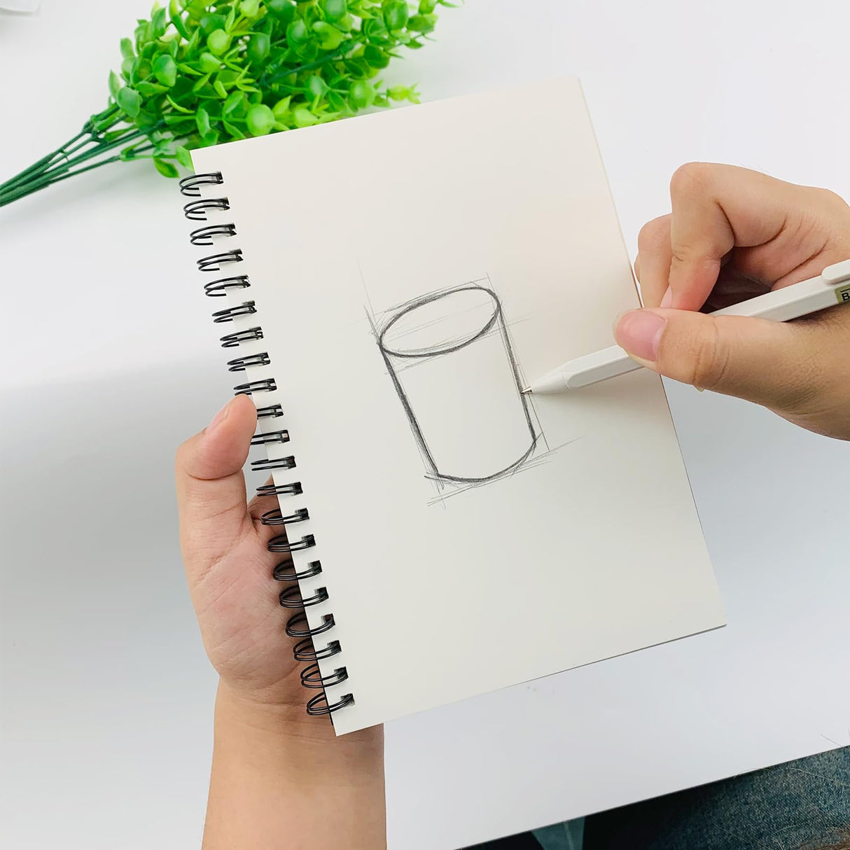 DSTELIN Blank Spiral Notebook, 1-Pack, Soft Cover, Sketch book, 100 Pages / 50 Sheets, 7.5 inch x 5.1 inch (Black) DSTELIN