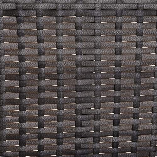 Outsunny 2 Person Wicker Hanging Swing Bench, Front Porch Swing Outdoor Chair with Cushions 550 lbs. Weight Capacity for Backyard, Garden, Grey Outsunny