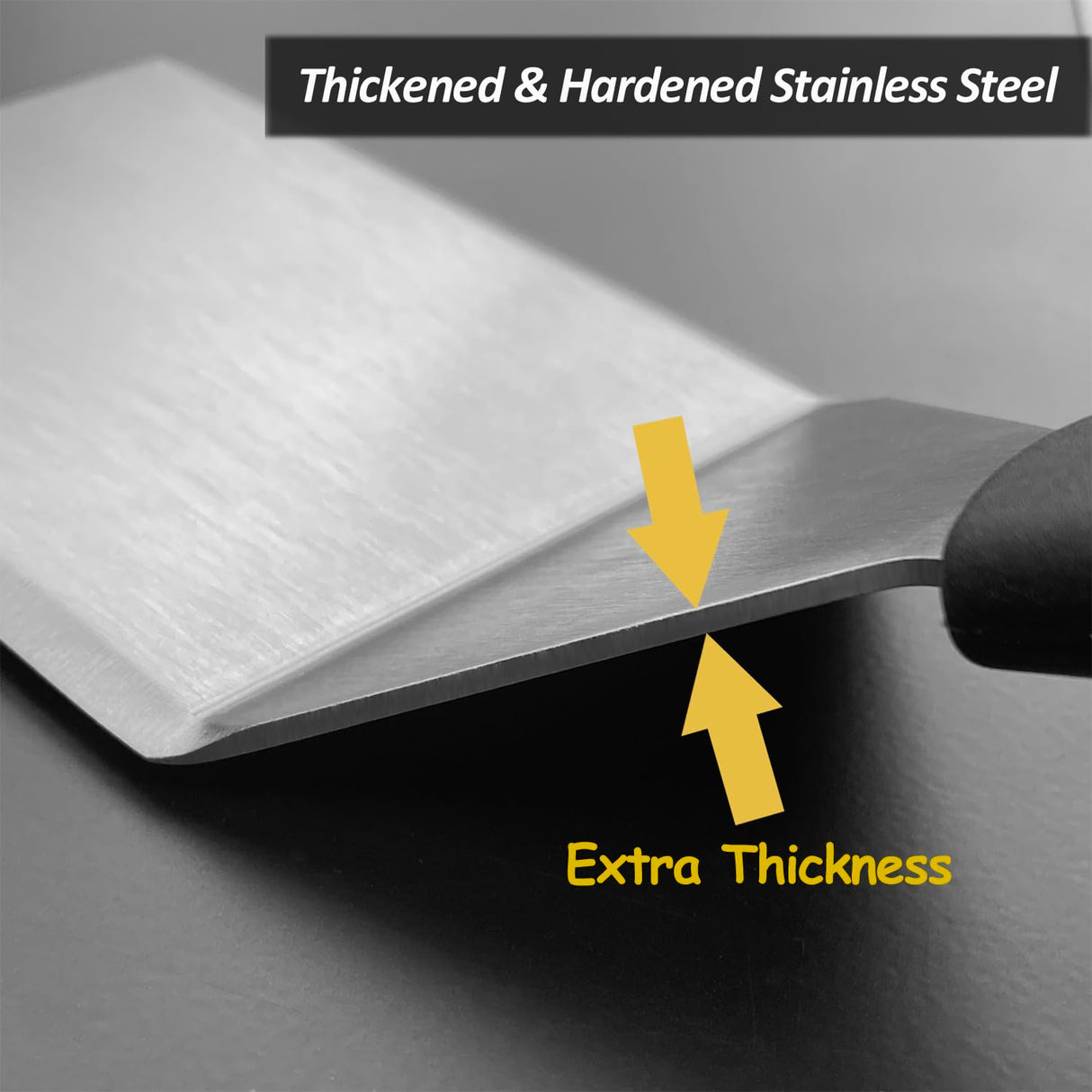 Small Spatula for Cast Iron Skillets, Full Tang silicone Handle, Heat Resistant, Commercial Grade Heavy Duty Turner, Press Burger Spatula Turner for Flipper, Cooking, Serving, 2.7" Wide Vovoly