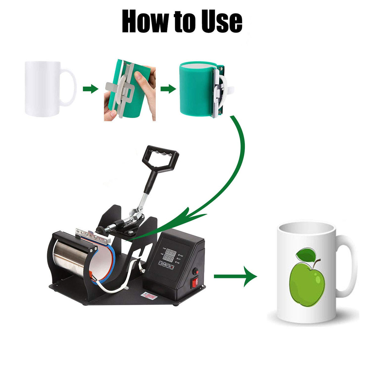 KISEER 2 Pack Sublimation Silicone Mug Wrap 11OZ 3D Silicone Mug Cup Clamp for Mugs Printing KISEER