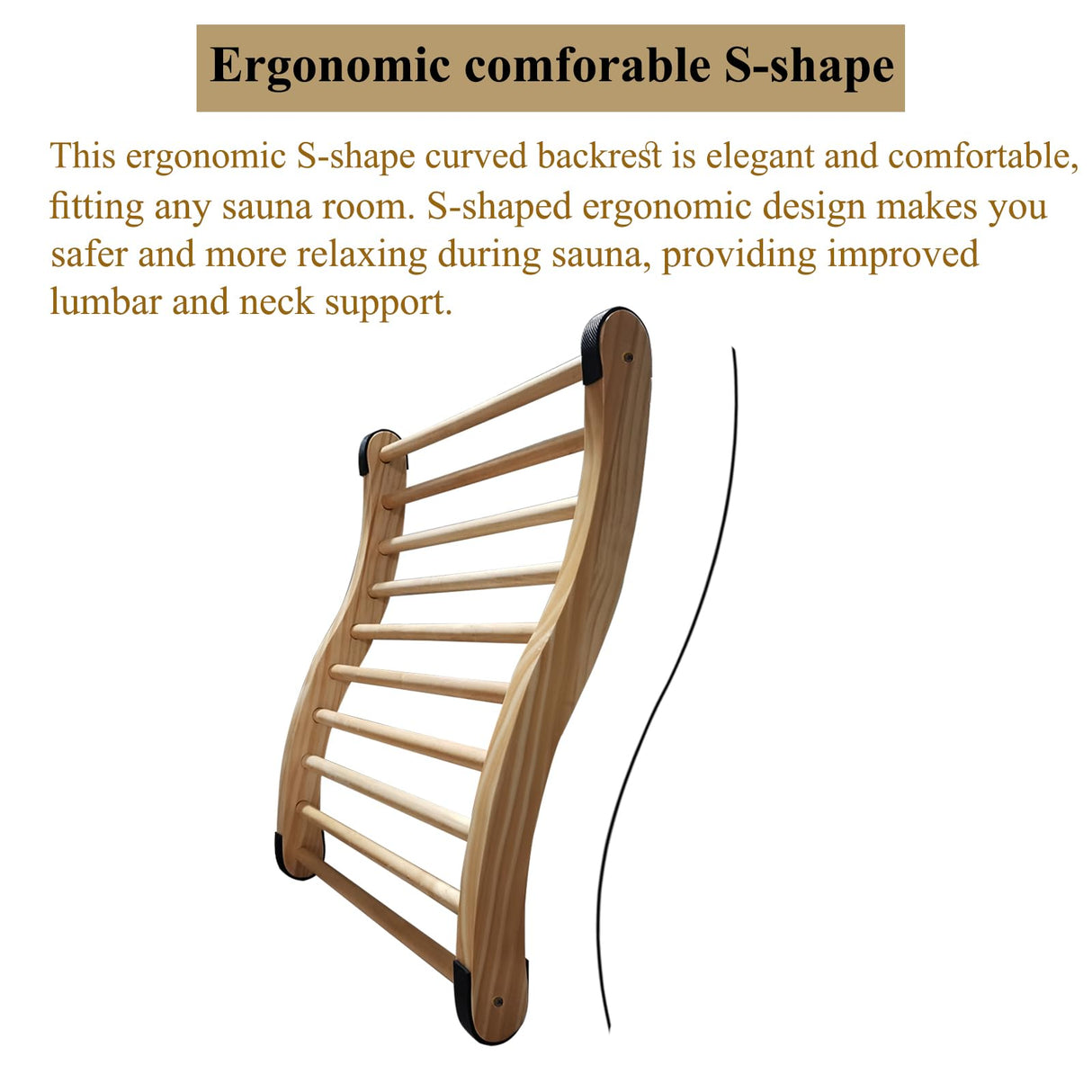 NUIBY Non-Toxic Cedar Sauna Backrest for Barrel or Infrared Sauna, with Felt Sauna Hat and Seat Pad, Anti-Slip Sauna Accessory(2 Packs) NUIBY