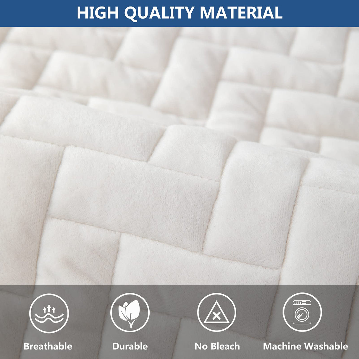 Eismodra Couch Cover,Sectional Couch Covers,Sofa Covers for 3 Cushion Couch,Anti-Slip Sofa Slipcovers for Dogs Cats Kids Loveseat Recliner L Shaped Armrest Backrest,White 36''x36''(Only 1 Piece) Eismodra