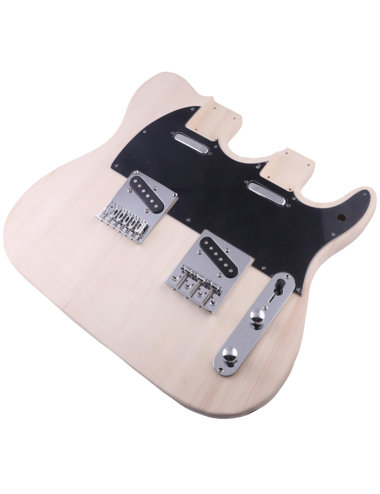 Fistrock DIY Electric Guitar Kit Double Neck DIY Guitar Kits Tele Style Beginner Kits Right Handed with Basswood Body Hard Maple Neck Maple Fingerboard Chrome Hardware Build Your Own Guitar. Fistrock