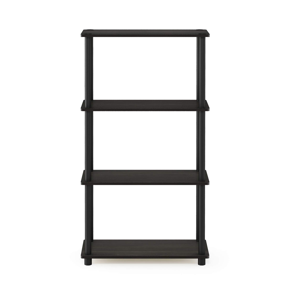 Furinno (99557EX/BK) Turn-N-Tube 4-Tier Multipurpose Shelf Display Rack - Espresso/Black Furinno