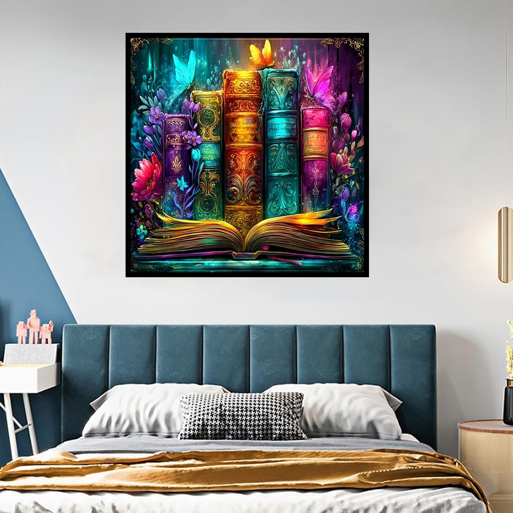 croshom Diamond Art Kits for Adults, Magic Book Diamond Painting Kits for Adults Beginners, 5D DIY Full Drill Diamonds Art Painting Kit Gem Craft for Adult Gifts, Home Wall Decor 14" x 14" croshom