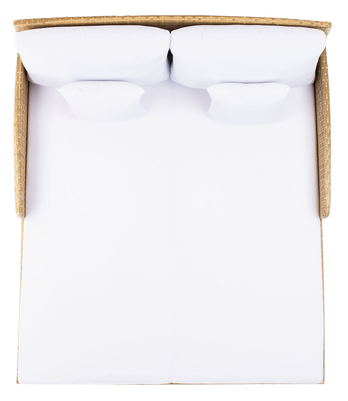 SAFAVIEH Outdoor Collection Cadeo Natural/White Cushion Daybed PAT7500D SAFAVIEH