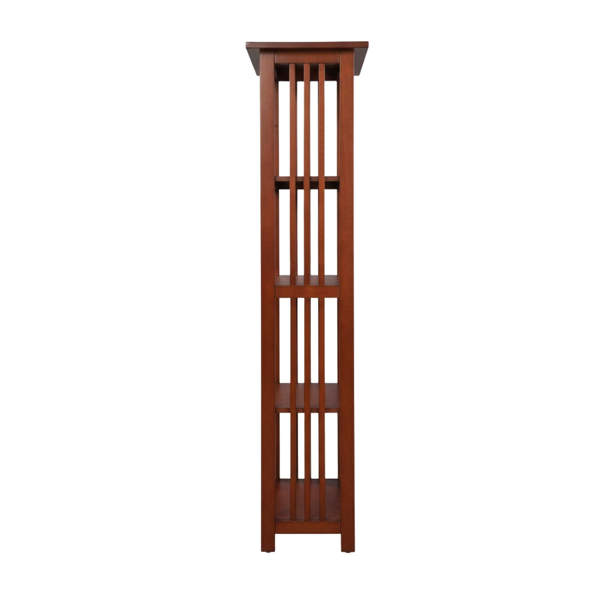 Mission 60-Inch Tall Wood Bookcase – 4-Tier Bookshelf with 2 Adjustable Shelves – Craftsman Style Vertical Storage for Living Room or Home Office by Alaterre Furniture (Cherry Finish) Alaterre Furniture