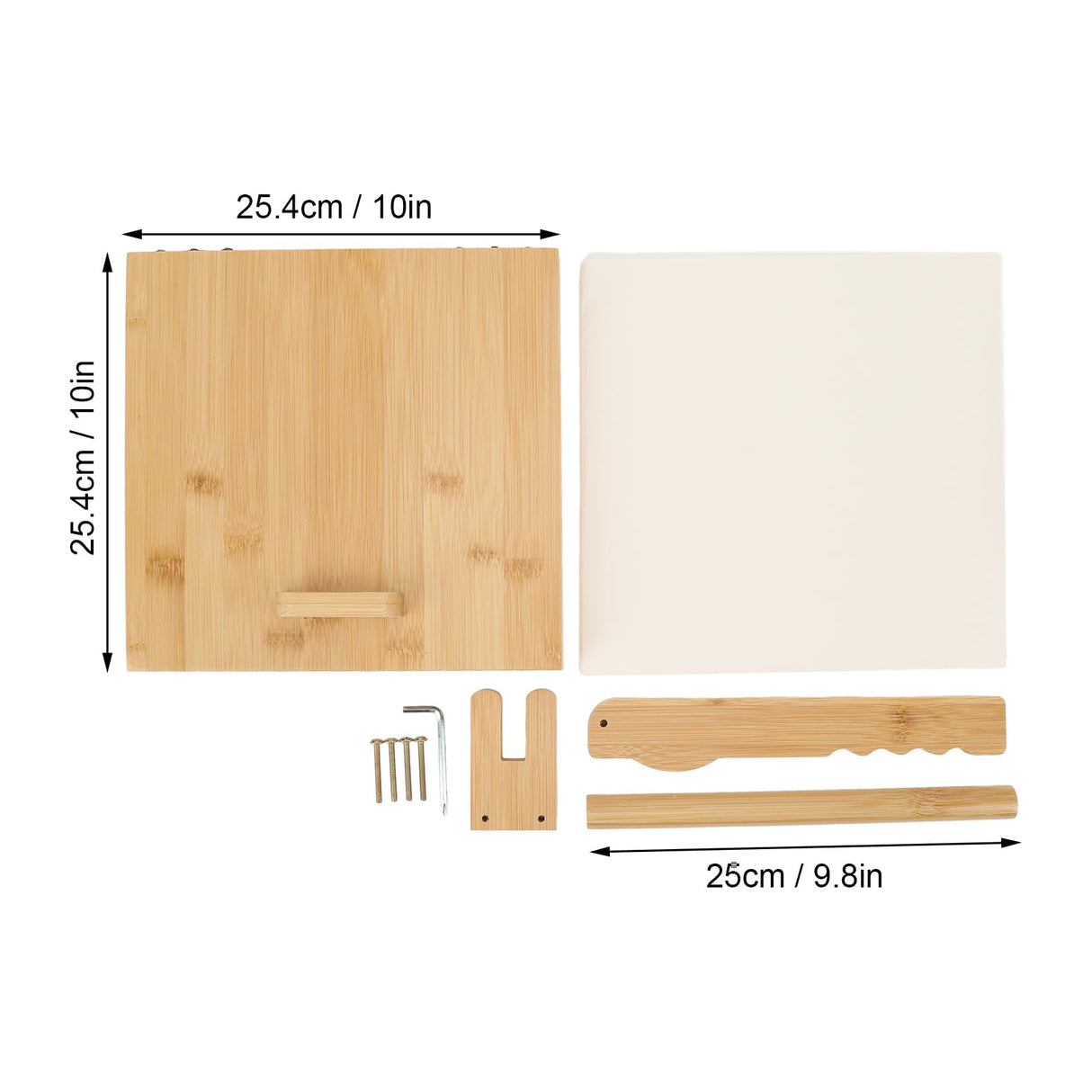 Asixxsix Wooden Tortilla Press Maker, 10 Inch Dough Press Machine with Rolling Pin and 50Pcs Parchment Paper, Manual Corn Tortilla Maker for Homemade Mexican Tortillera, Taco, Roti Asixxsix