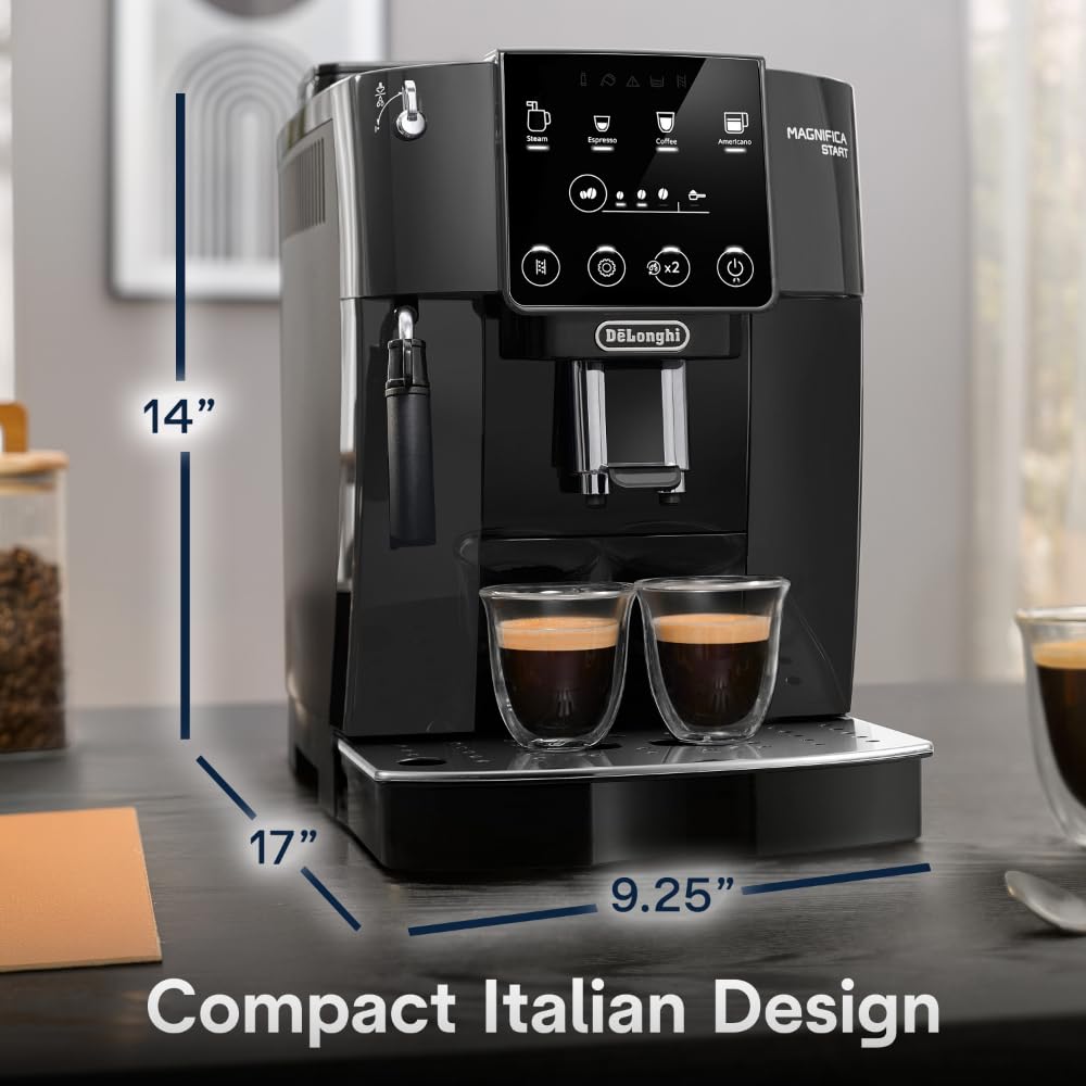 De'Longhi Magnifica Start Automatic Espresso Machine with Manual Milk Frother, Black De'Longhi