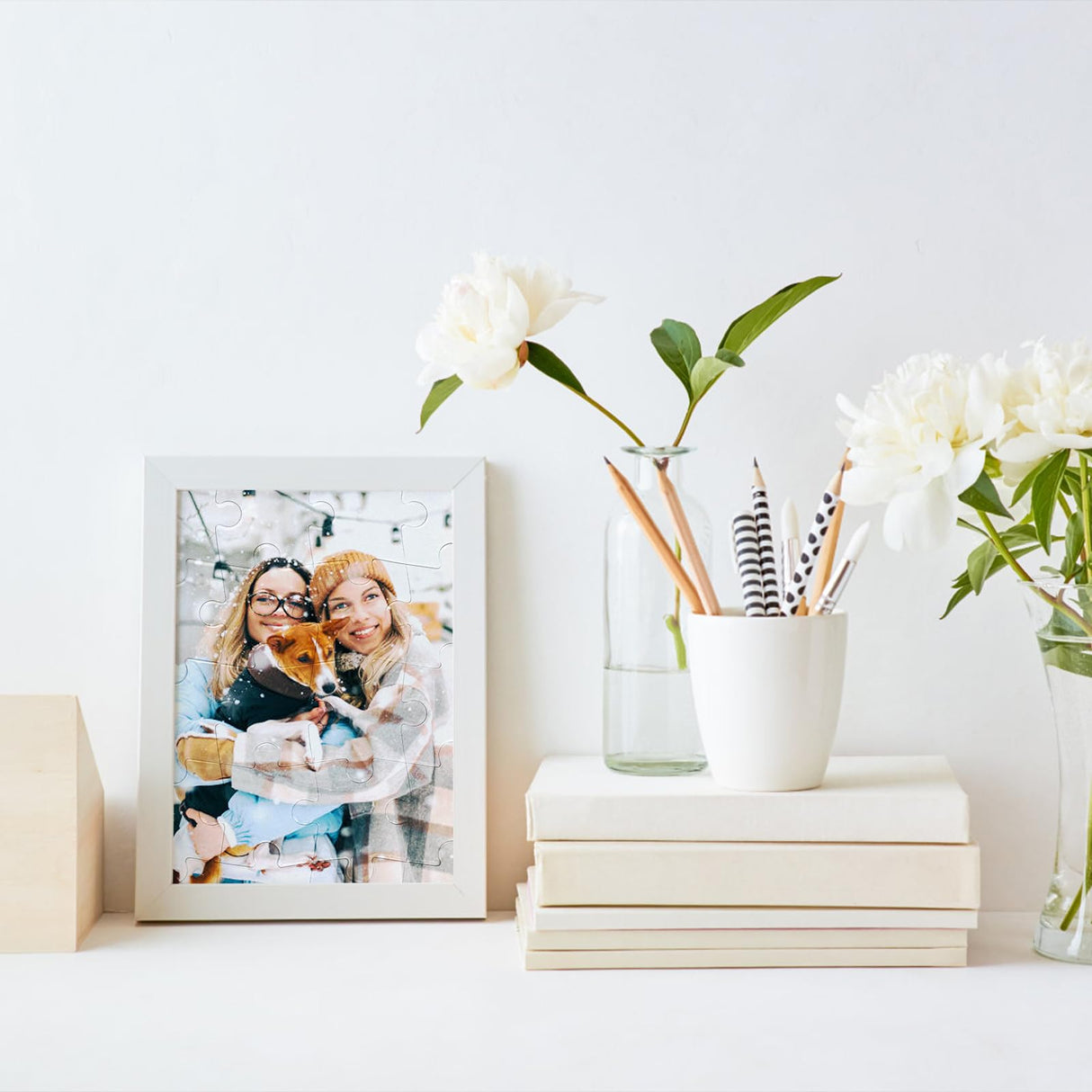 Tlence 24 Sets Blank Sublimation Puzzle, Rectangle White Jigsaw Puzzles, DIY Custom Heat Press Thermal Transfer Puzzle for Adults, Arts and Crafts Projects for Decorating (A5-20 Style) Tlence