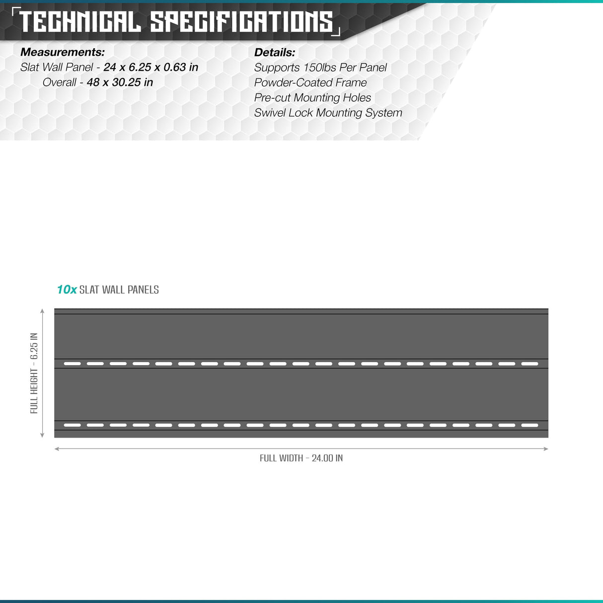 Savior Equipment Wall Rack System Heavy-Duty Steel Slatwall Panels Wall Mount Storage, 5 or 10 Pieces Modular Firearms Gun Wall Gear Accessories Organizer Savior Equipment