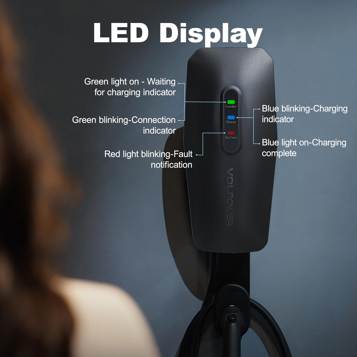 EV Charger for Tesla 16A, Electric Vehicle Portable Charger with 20FT Cable, Home EV Charging Station for J1772 Electric Cars, 16Amp 110V-240V, NEMA 6-20 & NEMA 5-15 Plug VDLPOWERVP