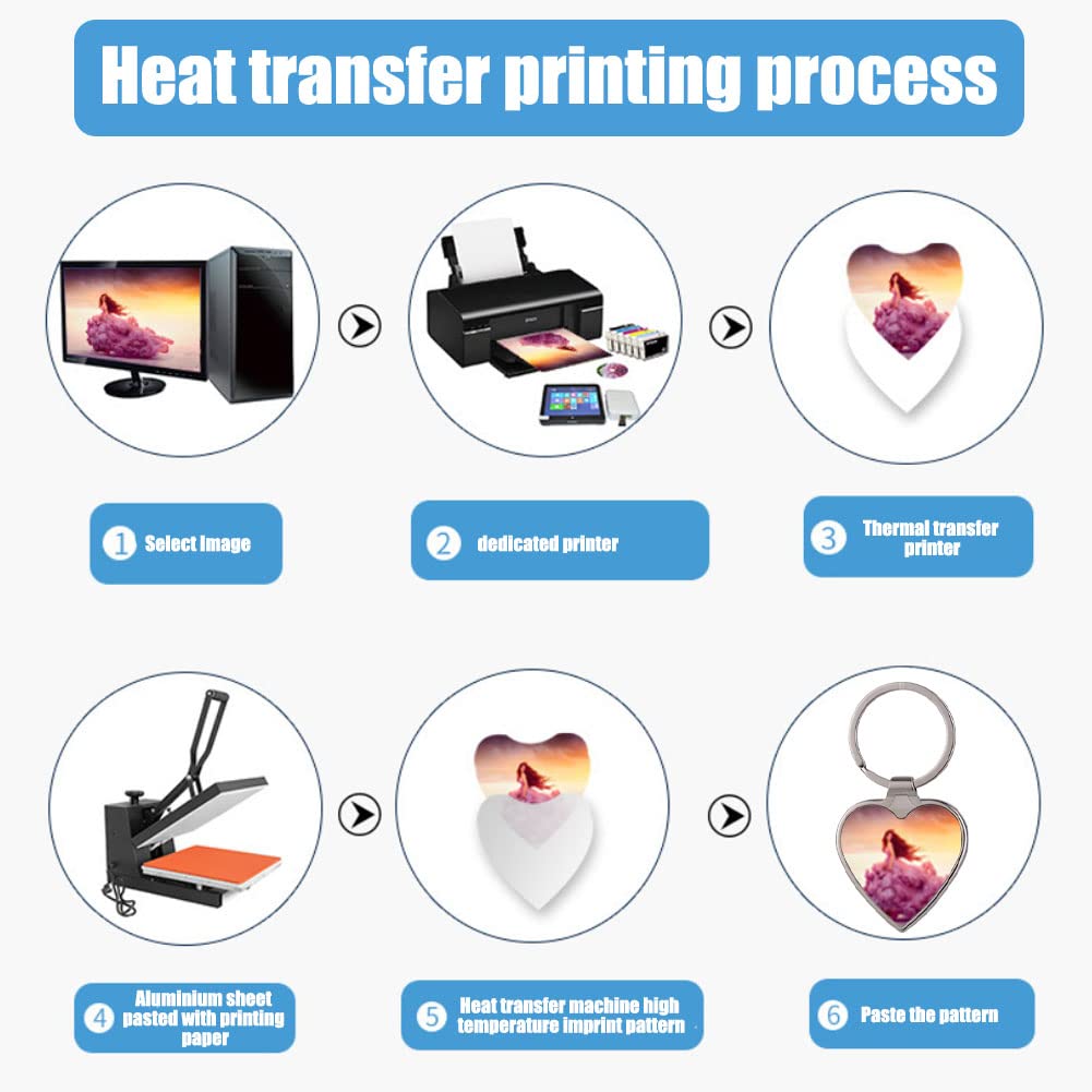 ZUYYON 10 Pcs Sublimation Blank Keychain Metal Heat Transfer Keychain with Key Rings Blank Key Chain Pendant for DIY Craft Supplies(Rectangle) ZUYYON