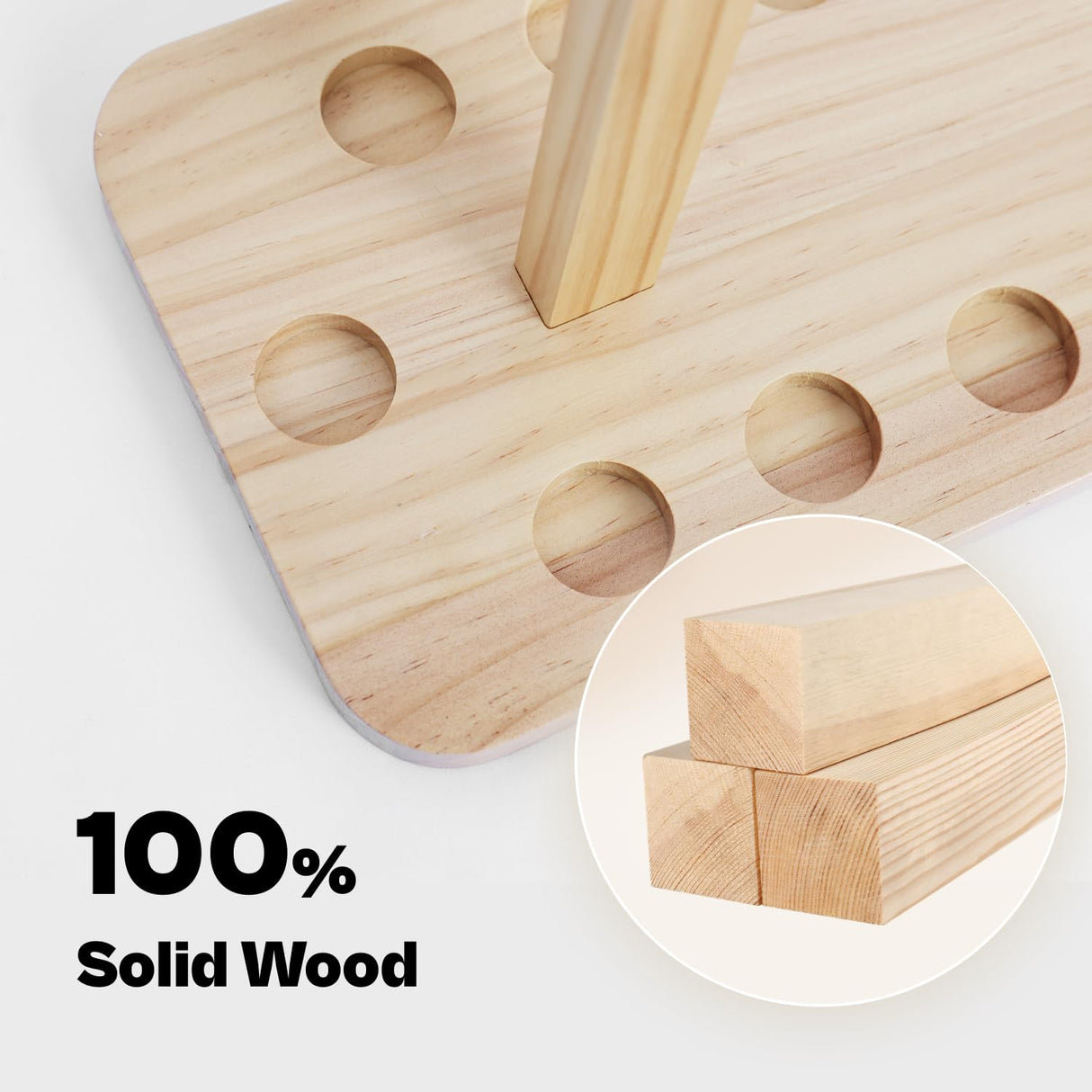 VEYWANE Fishing Rod Storage Racks, 100% Wood Floor Stand Fishing Pole Holders for Garage of 14 Rods or Combos VEYWANE