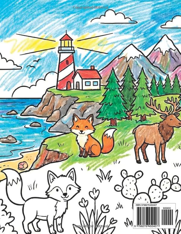 National Park Coloring Book for Kids: Simple Wildlife and Nature Scenes to Color from America's National Parks WoodArtSupply