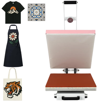 16x24 Inch Heat Press, 110V 2000W High Pressure Clamshell Heat Press Machine for T-Shirt, Professional Digital Control Heat Transfer Machine for Sublimation, Fast Heating and Sliding Base Design, Pink