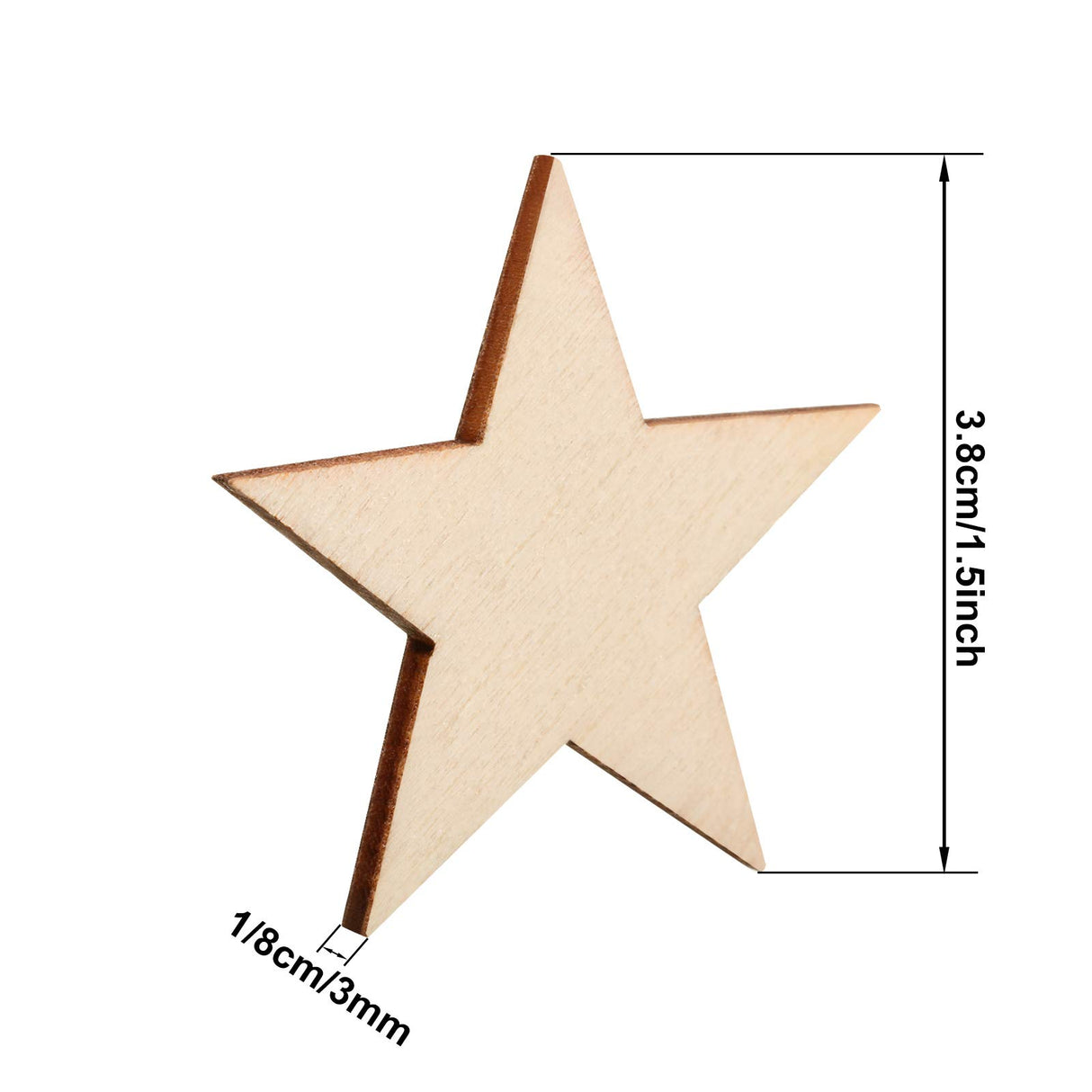 500 Pieces Star Shape Unfinished Wood Pieces, Blank Wood Pieces Wooden Cutouts Ornaments for Memorial Day Independence 4th of July Patriotic Craft Project and Decoration (1.5 Inch) Gejoy