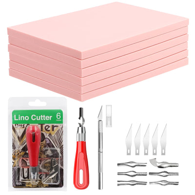 Rubber Stamp Making Kit Best Linoleum Block Kit Rubber Stamp Carving Block Complete Crafting Set for DIY Stamp Carving Craft Hobby Knife