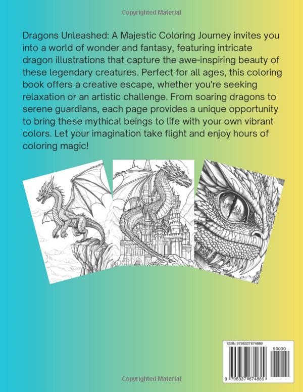 Dragons Unleashed: A Majestic Coloring Journey WoodArtSupply