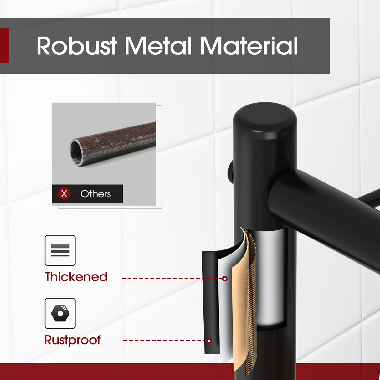 Sakugi Storage Racks - 2 Pack, 5-Tier Freestanding Steel Shelving Units with Reinforced Frame, Adjustable Garage Organization Shelves for Warehouse, Basement, Workshop, 33.5" x 12.6" x 72", Black Sakugi