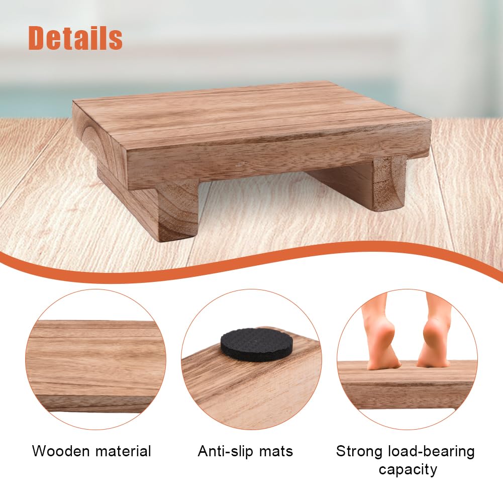 Wood Step Stool,Wooden Utility Step, Toddler Step Stool for Kids, Bathroom Potty Stool, Kitchen Stool, Bed Stool,Small Wooden Step Stool for Bedroom,Children's Stool Denpetec