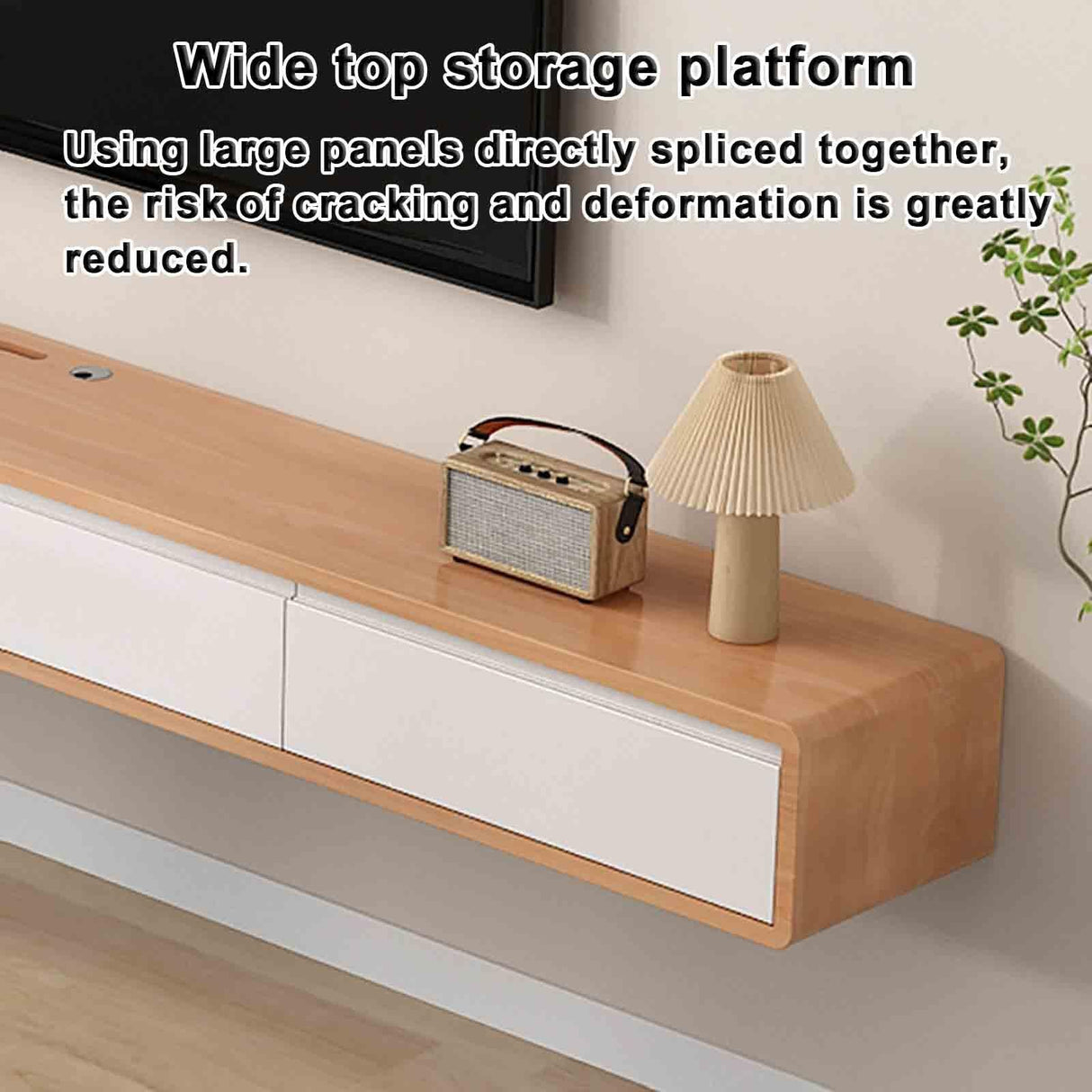 Floating tv stand,Wall Mounted TV Cabinet,Entertainment Center Wall Mounted Media Console,With two drawers and a semi-open storage space, Floating Shelves With Door,For Storage Hutch Under TV(Brown,63 HPIRFYE