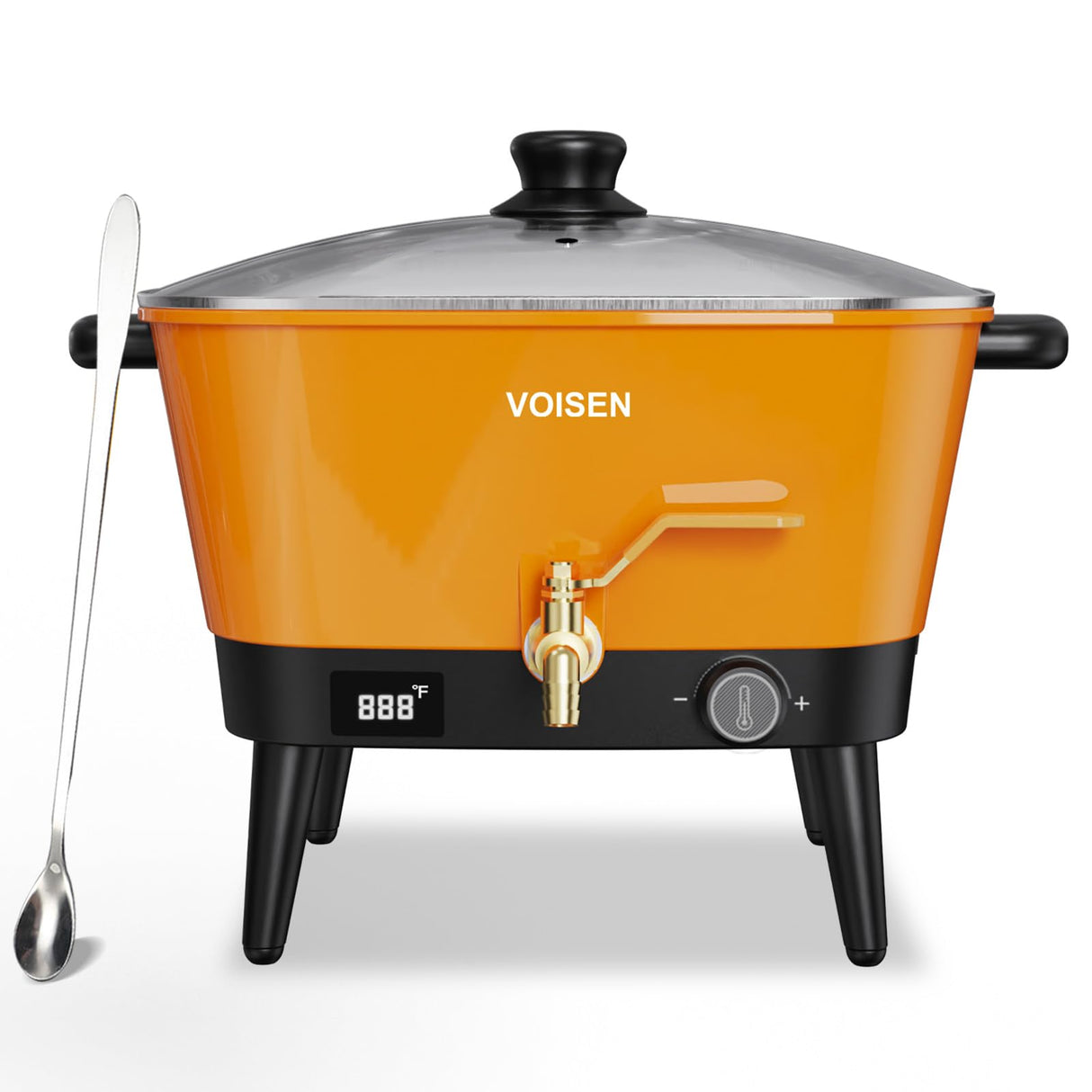 VOISEN Wax Melter for Candle Making, 8Qts Candle Wax Melting Pot with Spout for Soy Wax Soap Base, Electric Wax Melter for Candle Making with Temp Control, Easy Pour,Non-Stick(Orange) VOISEN