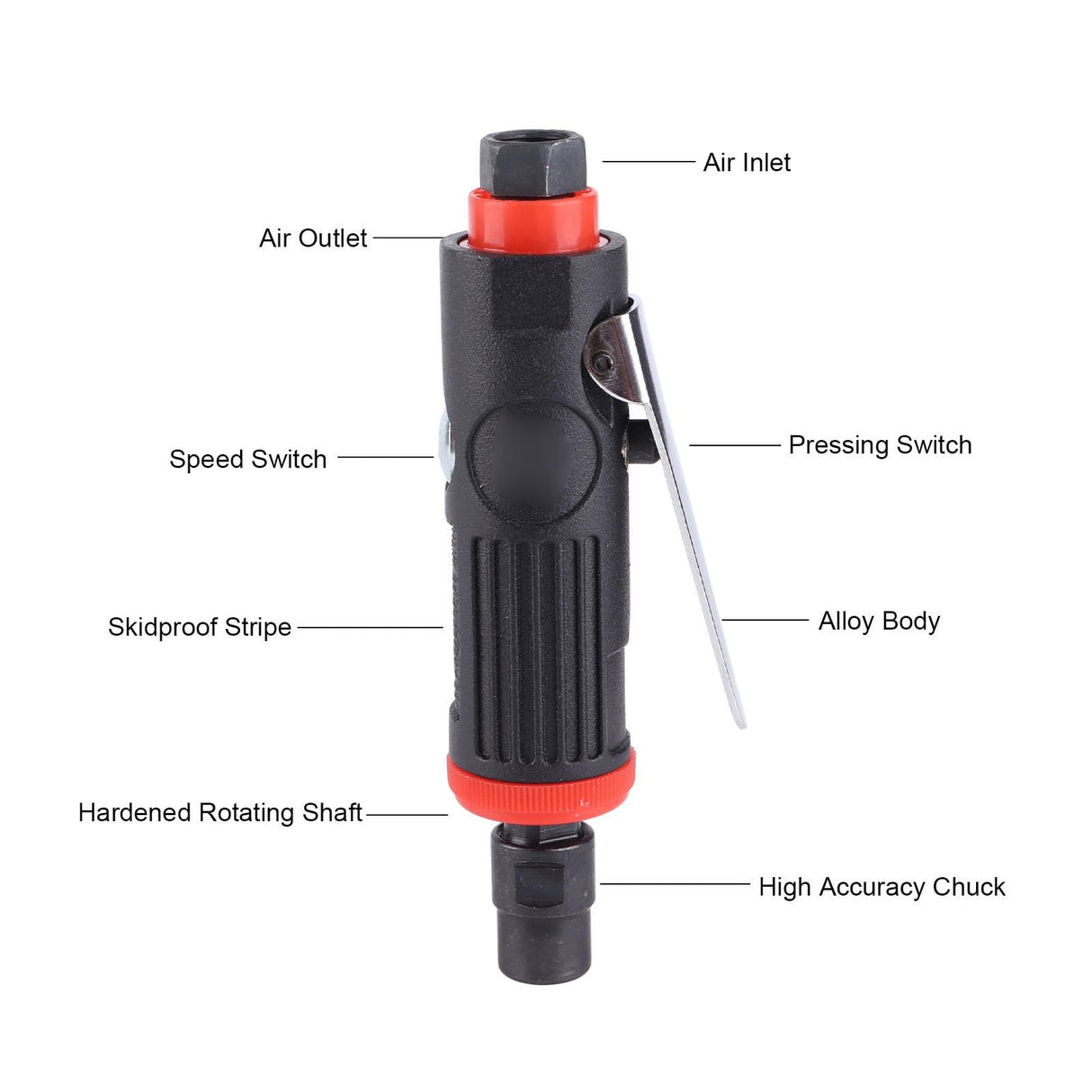 Hilitand Air Die Grinder Straight Pneumatic Grinding wheel Machine Polishing Tool Set Kit for Metal Removal Hilitand