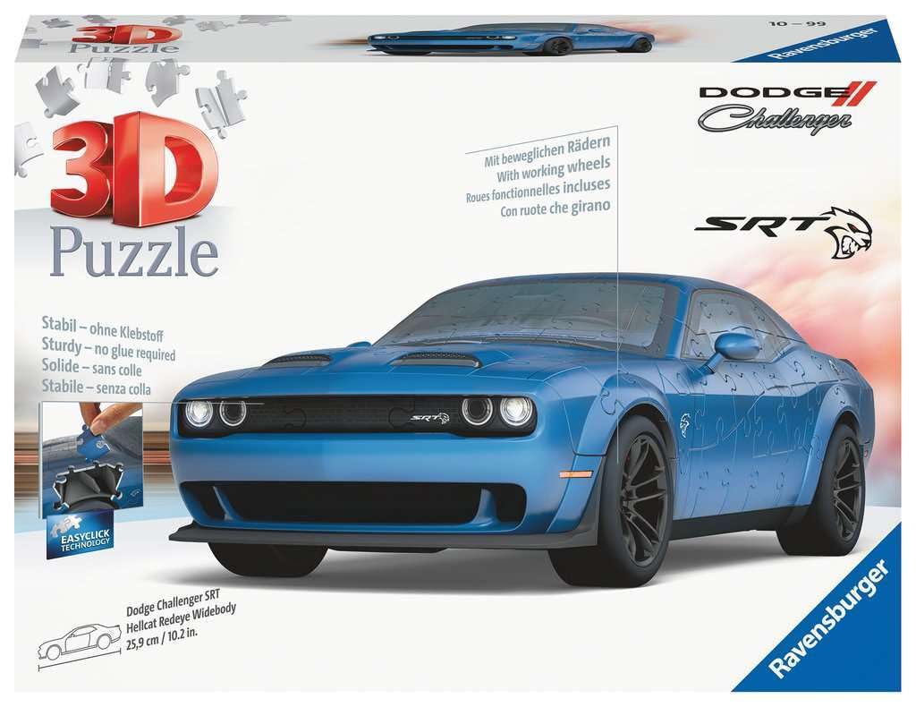 Ravensburger Dodge Challenger SRT® Hellcat Redeye Widebody 108 Piece 3D Jigsaw Puzzle for Kids and Adult - 11283 - Easy Click Technology Means Pieces Fit Together Perfectly Ravensburger